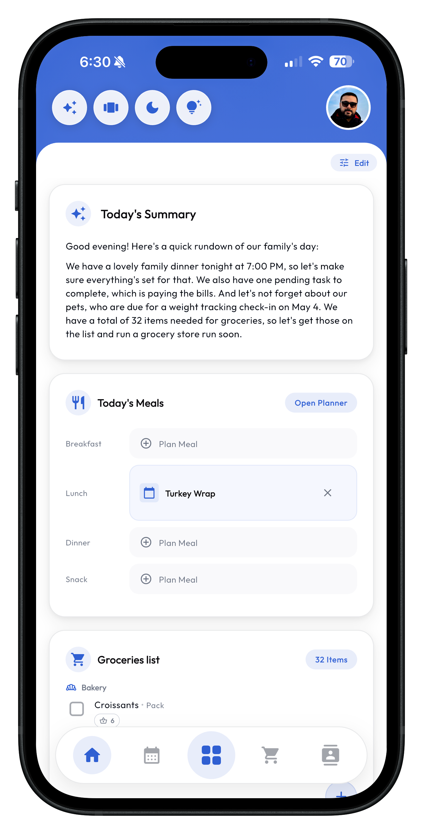 Kindo dashboard view on iPhone